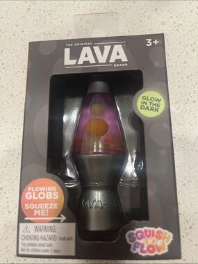 Schylling  LAVA Glow-in-the-Dark Squish Flow Lava Lamp - Pink & Orange